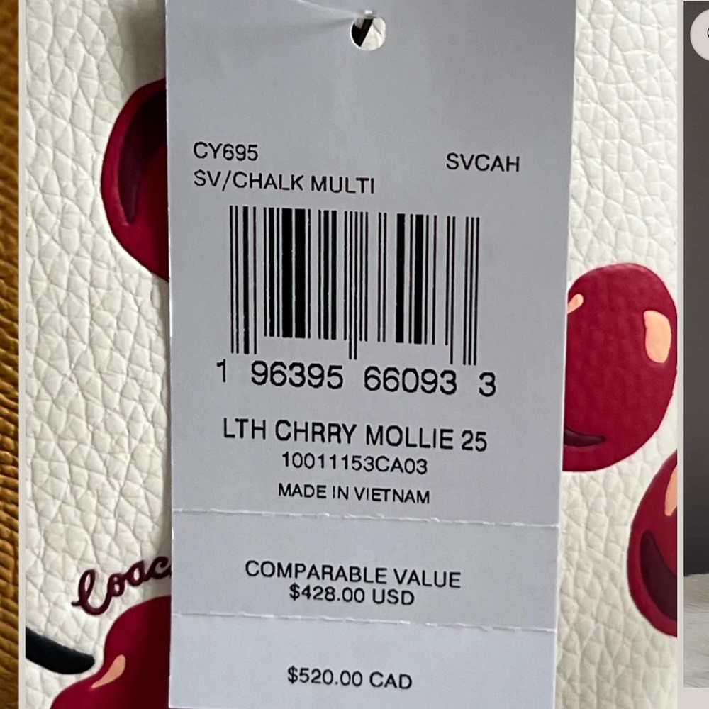 MOLLIE TOTE BAG 25 WITH CHERRY PRINT
Color: SV/Chalk Multi - Picture 15 of 16